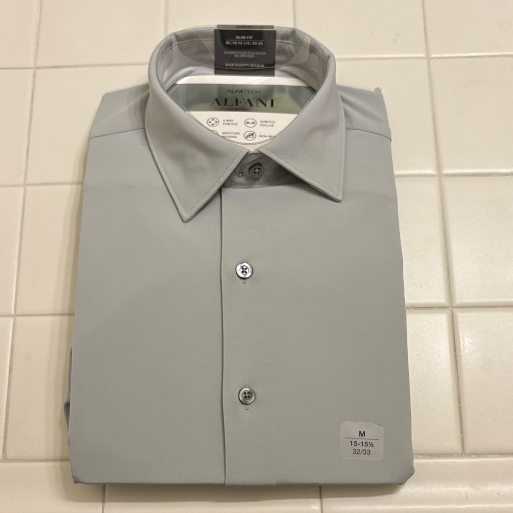 Alfani Men's Light Gray Dress Shirt